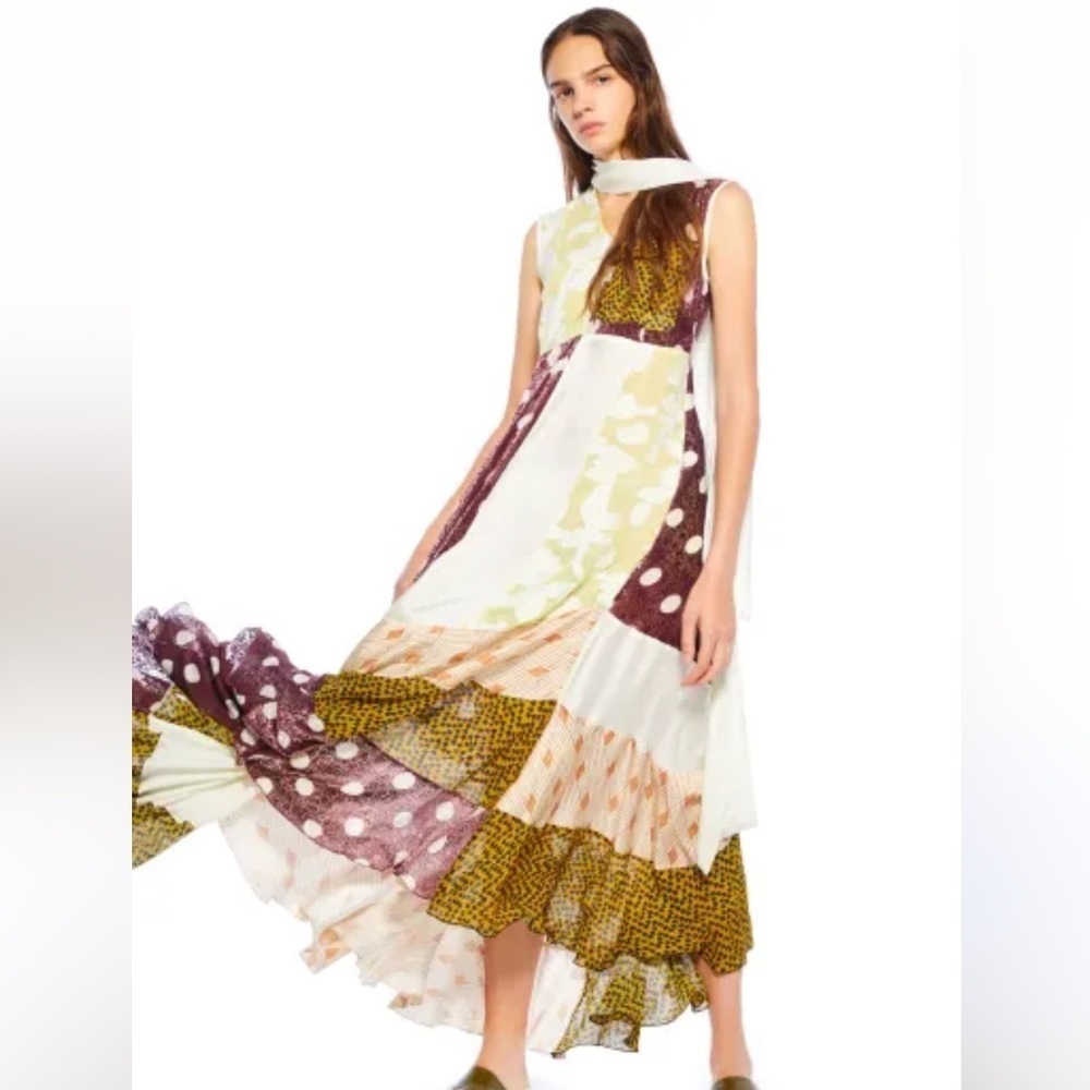NWT Golden Goose Deluxe Daisy Patchwork Dress - Size Small